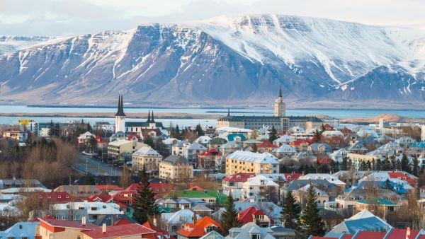 Scenery view of Reykjavik the capital city of Iceland 