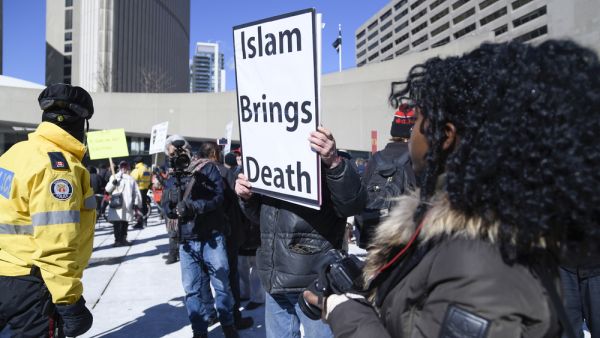 An Anti Muslim supporter 