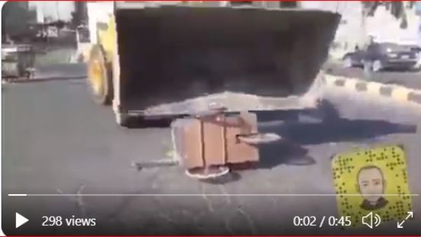 عمان: اتلاف عربة بطريقة غير حضارية
