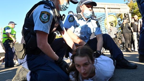 anti-lockdown protests erupted in Australian capital
