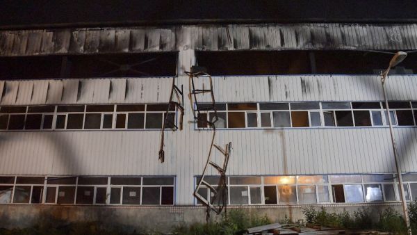 China warehouse catches fire