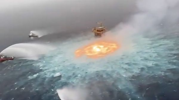gas leak in an underwater pipeline