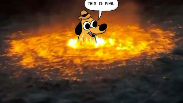 The massive flames on the roof of the water mainly caused by a pipeline gas leak from underwater