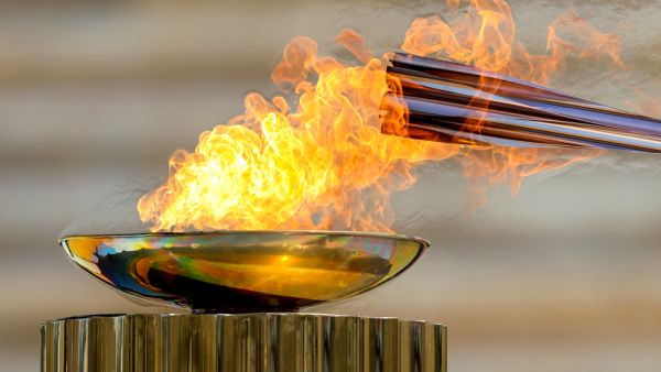 Olympic Flame handover ceremony for the Tokyo 2020