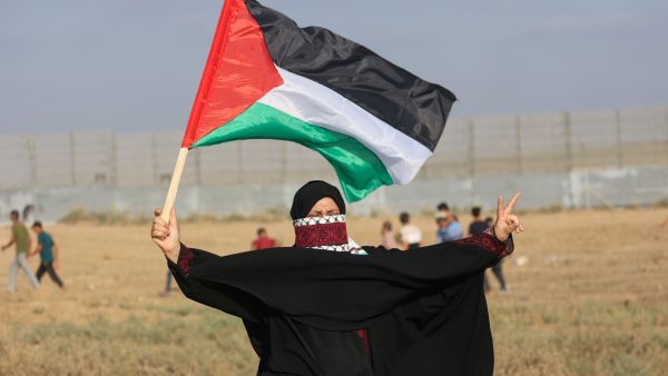 During anti-blockade protests in the besieged Gaza Strip