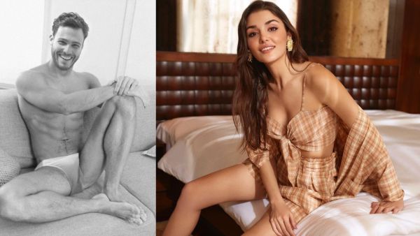Kerem Bürsin bursin topless muscles interview Hürriyet sexy man Hande Erçel ercel
