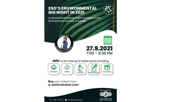 ESO, the country’s only non-profit organisation dedicated to the environment, has spent the last 17 years working to protect Oman’s environment through education, awareness and conservation. Environment Society of Oman to Host Virtual Fundraiser