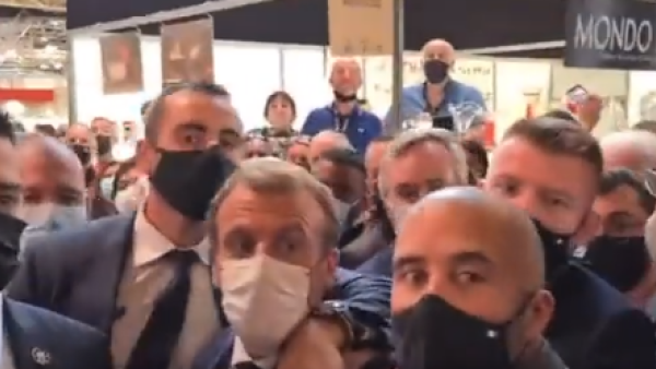 French president attacked with an egg in Lyon city