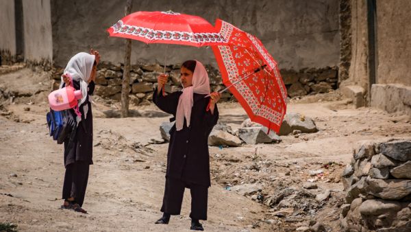 Girls returning from school in Kabul