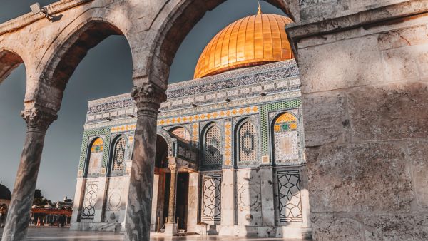 Exterior view of the Dome of the Rock or Al Qubbat as-Sakhrah in Arabic