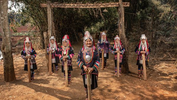 Akha tribe Villages, Chiang Rai Province, North Thailand.