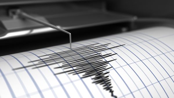Strong earthquake damage homes in Crete island.