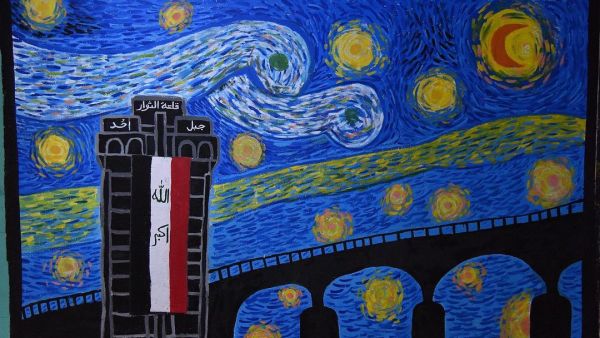colorful murals cover Iraqi walls following years of war