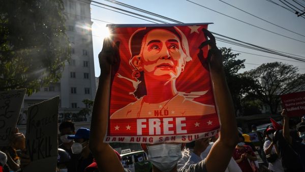 Ousted Myanmar leader Aung San Suu Kyi 