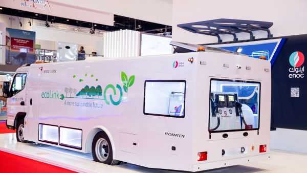 Showcased at WETEX, Daimler’s innovative electric truck - FUSO eCanter - will be moved to ENOC’s Service Station of the Future at the Expo 2020 Dubai site. ENOC Link Showcases Sustainable Best Practices At WETEX And Dubai Solar Show 2021