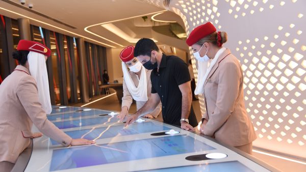 During the event Arteta interacted with several installations and immersive displays