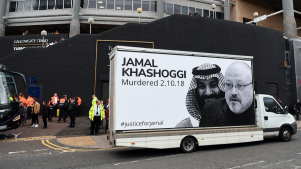 Van with Jamal Khashoggi Photo near St James' Park