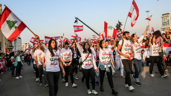 Lebanese protesters October 2019