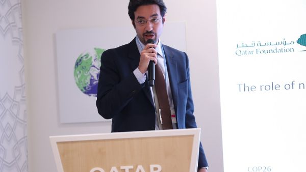 عمران حمد الكواري، الرئيس التنفيذي لمؤسسة قطر الدولية خبير في الاستدامة بمؤسسة قطر يُشدد على "دور المؤسسات غير الربحية في التصدي لتغير المناخ" خلال مؤتمر الأطراف 26