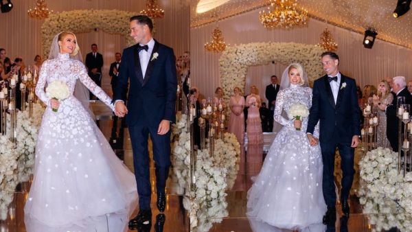 The ceremony took place at the Hilton’s private estate in Los Angeles