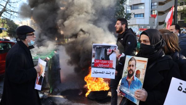 Lebanese relatives of victims of the August 4, 2020 Beirut port explosion