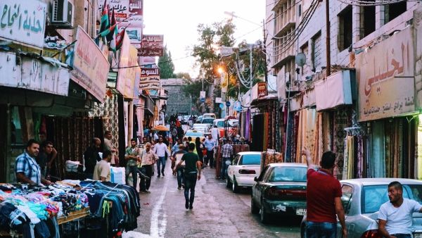 One of the streets in downtown Irbid 