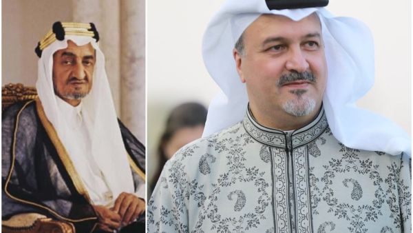 الملك فيصل والأمير بندر بن خالد الفيصل