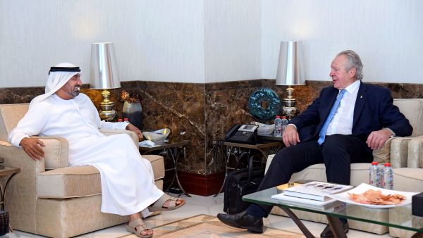 During the event Senior World Rugby Delegation Meets With HH Sheikh Ahmed At Emirates Group Headquarters