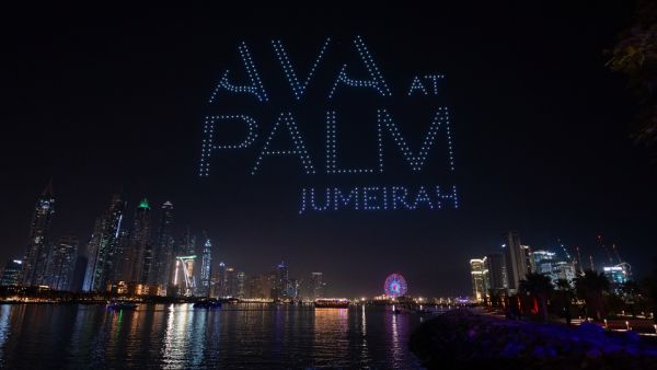 A world-first: drones displaying the design of a real-estate project as a part of the biggest drone show in the region, running until March 24th Drones Illuminated Dubai Sky With 17 Hanging Palaces