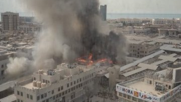 حريق سوق المباركية