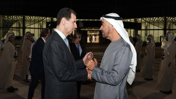 Bashar Al Assad (L) With Mohammad bin Zayed