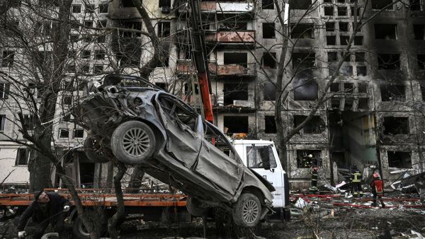 Destroyed Apartment Building in Kiev 