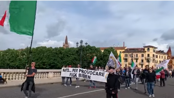 Anti-NATO protesters took the streets in the Italian city of Verona