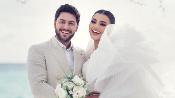 لين أبو شعر تتألق بفستان زفاف من المصمم رامي العلي