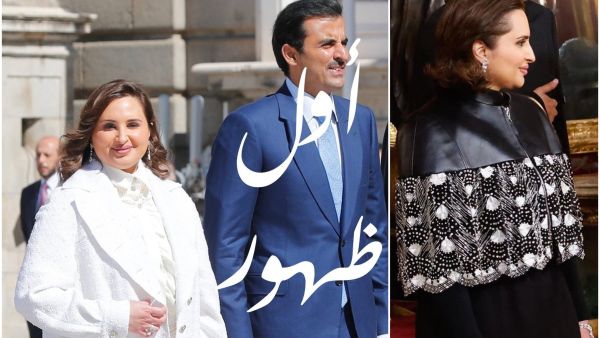 أمير قطر الشيخ تميم بن حمد آل ثاني برفقة الشيخة جواهر 
