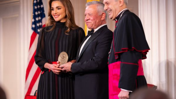 King Abdullah II and Queen Rania receive the Path to Peace Award in New York