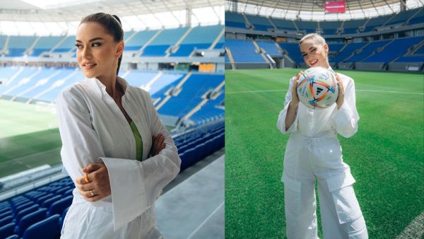 Fahriye Evcen roams around World Cup Stadium in Qatar 