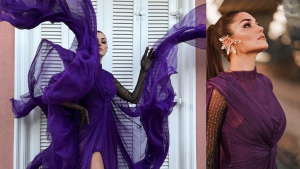 Hande Erçel wowed a gorgeous purple gown