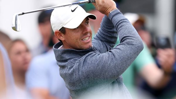 Rory McIlroy of Northern Ireland tees off on the first hole during the third round of the 122nd U.S. Open Championship at The Country Club at The Country Club on June 18, 2022 in Brookline, Massachusetts. Warren Little/Getty Images/AFP (Photo by Warren Little / GETTY IMAGES NORTH AMERICA / Getty Images via AFP)