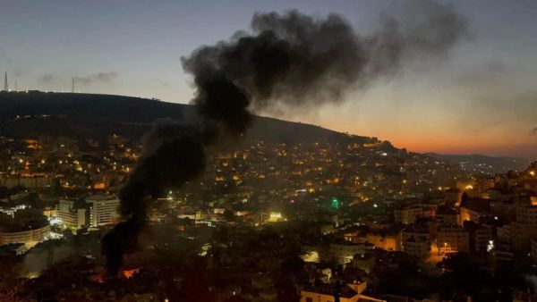 قصف اسرائيلي على البلدة القديمة في مدينة نابلس