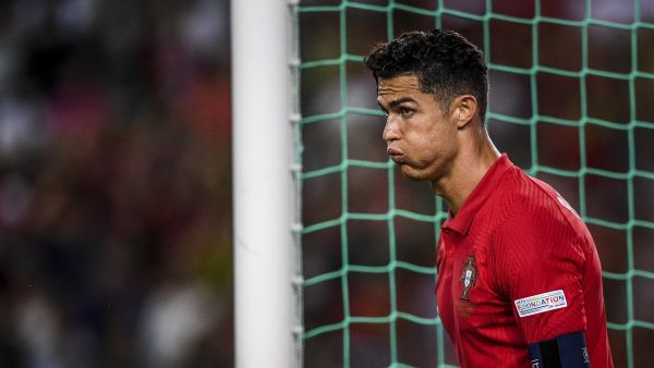 Portugal's forward Cristiano Ronaldo reacts during the UEFA Nations League, league A group 2 football match between Portugal and Czech Republic at the Jose Alvalade stadium in Lisbon on June 9, 2022. (Photo by PATRICIA DE MELO MOREIRA / AFP) Portugal's forward Cristiano Ronaldo reacts during the UEFA Nations League, league A group 2 football match between Portugal and Czech Republic at the Jose Alvalade stadium in Lisbon on June 9, 2022. (Photo by PATRICIA DE MELO MOREIRA / AFP)