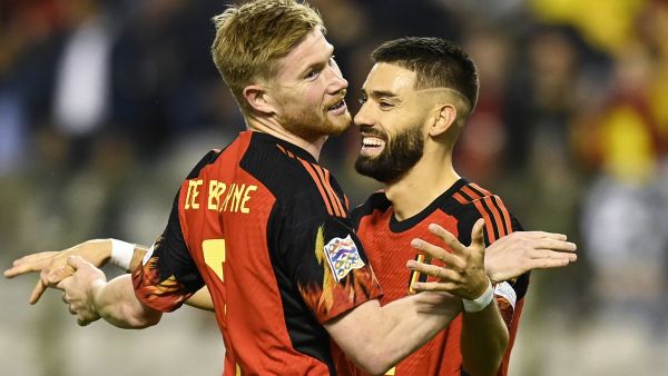 (Photo by John THYS / AFP) تشكيلة بلجيكا المتوقعة أمام هولندا اليوم في دوري الأمم الأوروبية