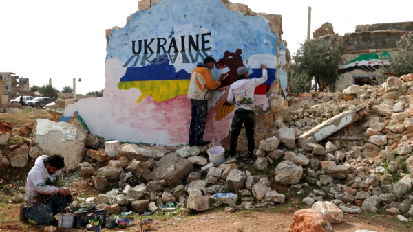 Ukraine mural in war-torn Syria 
