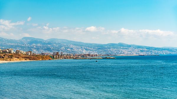 Beirut's coast viewed from Raouche