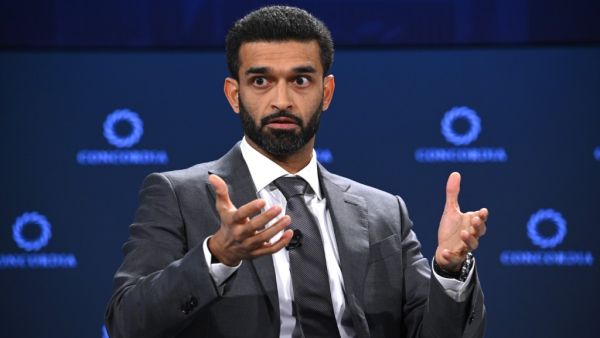 H.E. Hassan Al-Thawadi, Secretary General of the Supreme Committee for Delivery & Legacy speaks on stage during The 2022 Concordia Annual Summit - Day 1 at Sheraton New York on September 19, 2022 in New York City. Riccardo Savi/Getty Images for Concordia Summit/AFP (Photo by Riccardo Savi / GETTY IMAGES NORTH AMERICA / Getty Images via AFP)