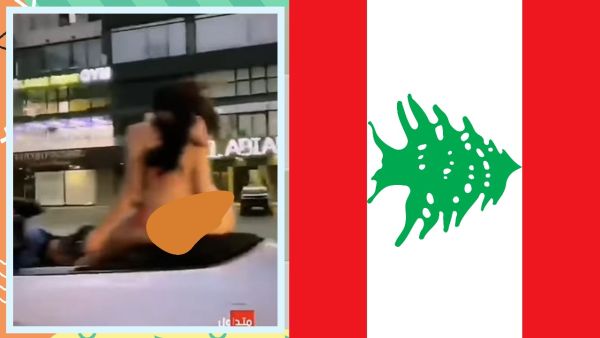 فتيات بالبيكيني على سقف سيارة في بيروت