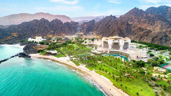 Al Bustan Palace - Aerial View. Al Bustan Palace, a Ritz-carlton Hotel, Recognized as One of the Best Hotels in the Middle East 2022