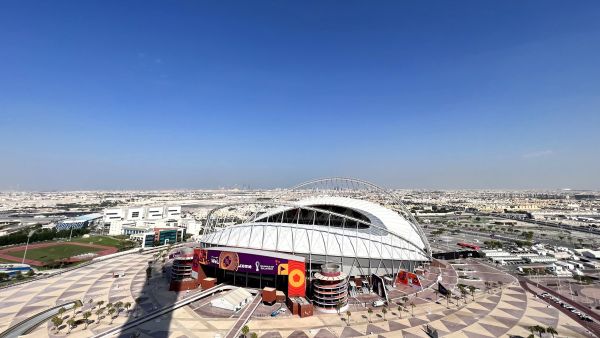 A view shows the Khalifa International Stadium in Doha on October 29, 2022, ahead of the Qatar 2022 FIFA World Cup football tournament. (Photo by Gabriel BOUYS / AFP)