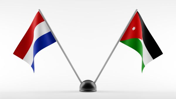 Holland (L) Jordan flags