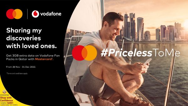 MasterCard & VF Partnership Mastercard and Vodafone keep people connected this travel season: 3GB of free data for guests and residents with Qatar Fan Pack